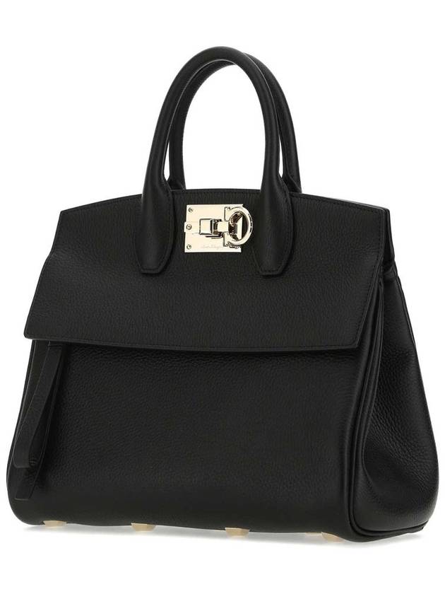 Studio Small Tote Bag Black - SALVATORE FERRAGAMO - BALAAN 3