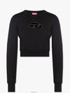 F Slimmy Cutout Logo Crop Sweatshirt Black - DIESEL - BALAAN 5