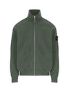 Cotton Zip-Up Jacket Musk Green - STONE ISLAND - BALAAN 1