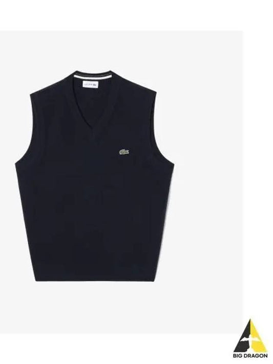 Men s V neck Vest Navy - LACOSTE - BALAAN 1