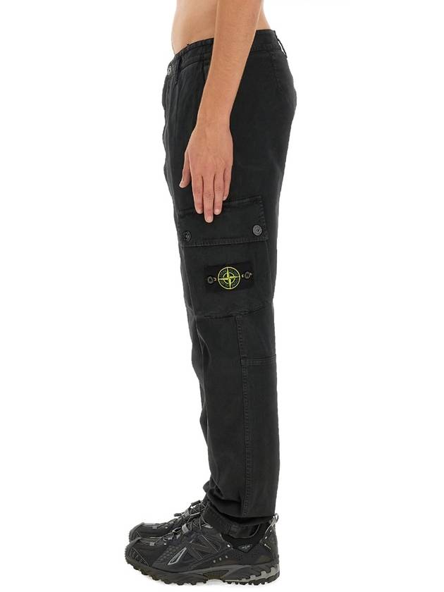 Compass Badge Cargo Straight Pants Black - STONE ISLAND - BALAAN 5