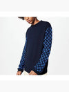 Monogram Mix Cashmere Crew Neck Knit Top Blue - LOUIS VUITTON - BALAAN 3