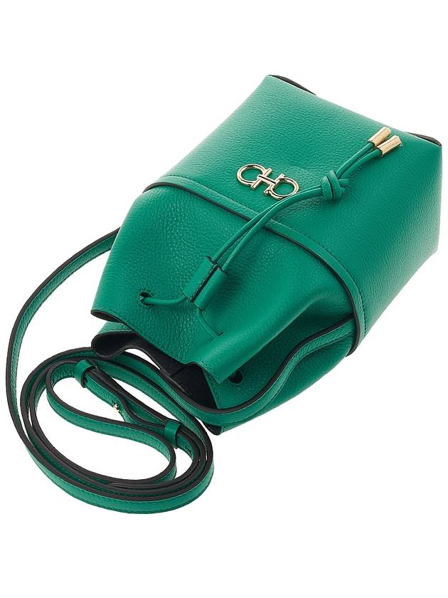 Gancini Mini Bucket Bag Green - SALVATORE FERRAGAMO - BALAAN 5