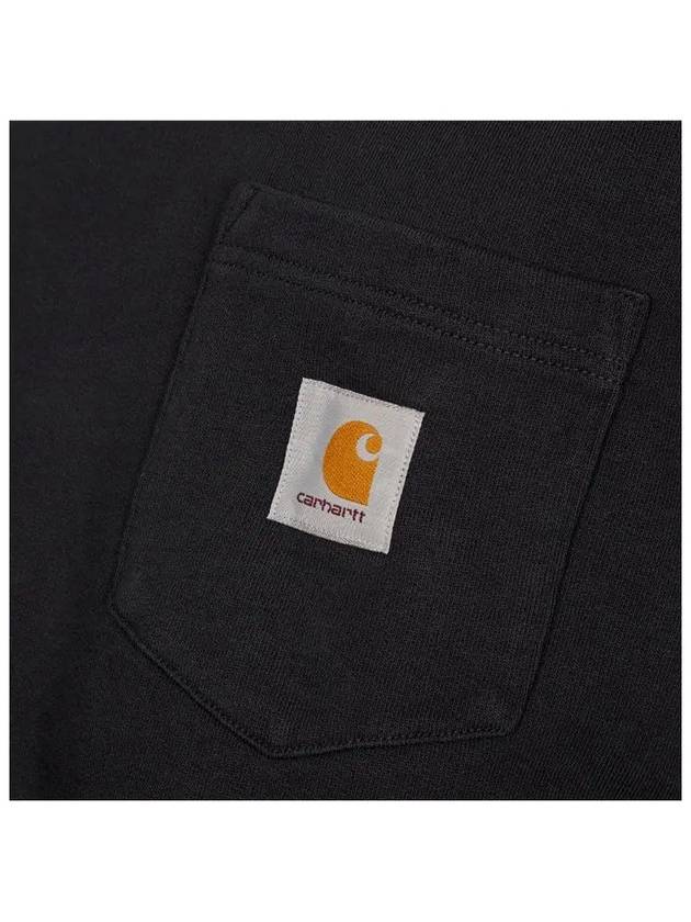 Logo Patch Pocket Sweatshirt Black I030903 89XX - CARHARTT - BALAAN 4