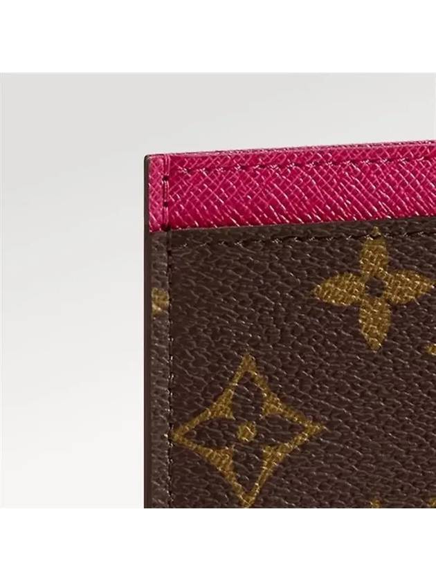 Monogram Card Wallet Brown Fuchsia - LOUIS VUITTON - BALAAN 3