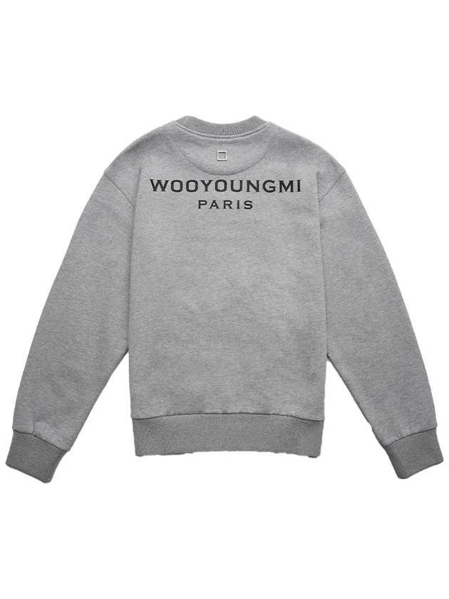 Women's Back Logo Crew Neck Sweatshirt Sweatshirt Melange Gray M233TS27713G - WOOYOUNGMI - BALAAN 6