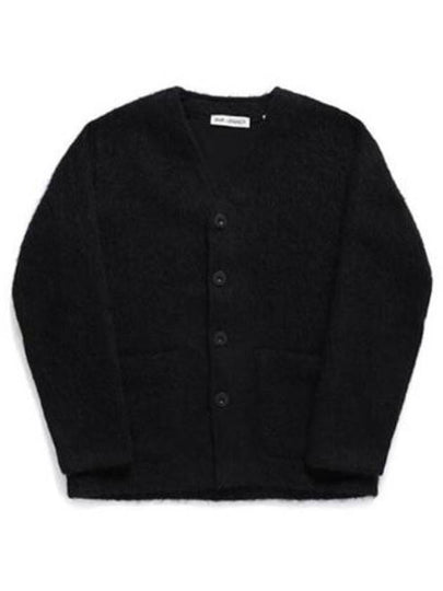 Mohair V-Neck Relaxed Fit Wool Cardigan Black - OUR LEGACY - BALAAN 2