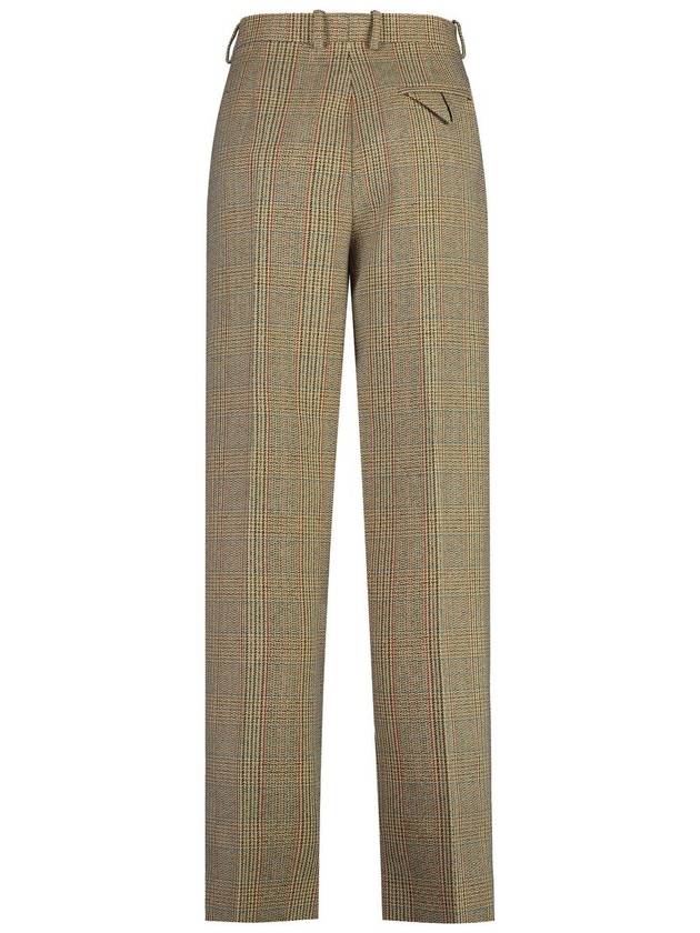 Check High Waist Pants Beige - BOTTEGA VENETA - BALAAN 3