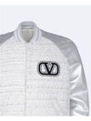 V Logo Tweed Bomber Jacket Silver - VALENTINO - BALAAN 4