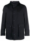 Nylon Tech Snap Front Rain Parka Navy - THOM BROWNE - BALAAN 3