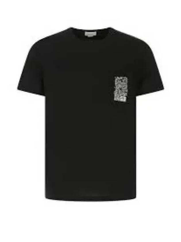 Men's Logo Print Short Sleeve T-Shirt Black - ALEXANDER MCQUEEN - BALAAN 2