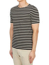 Levant Modern Striped Short Sleeve T-Shirt Noir Ecru - SAINT JAMES - BALAAN 3