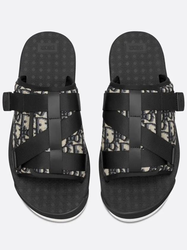 Oblique Jacquard Alpha Sandals Black Beige - DIOR - BALAAN 4