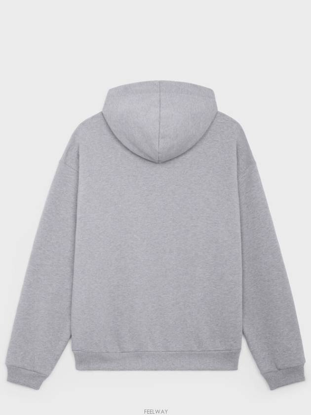 Loose Cotton Fleece Hoodie Grey - CELINE - BALAAN 4