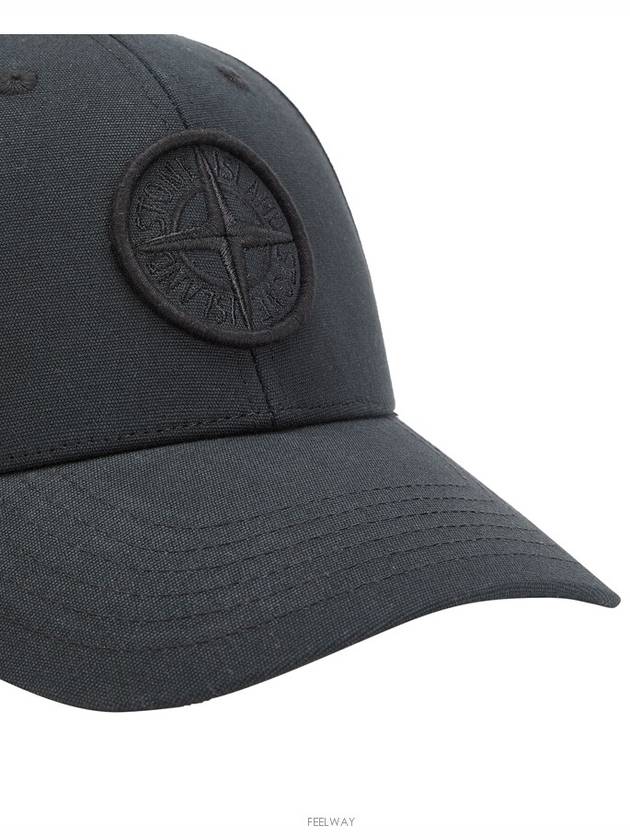 Logo Patch Cotton Ball Cap Black - STONE ISLAND - BALAAN 4