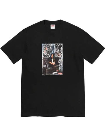 Cotton Short Sleeve T-Shirt Black - SUPREME - BALAAN 1