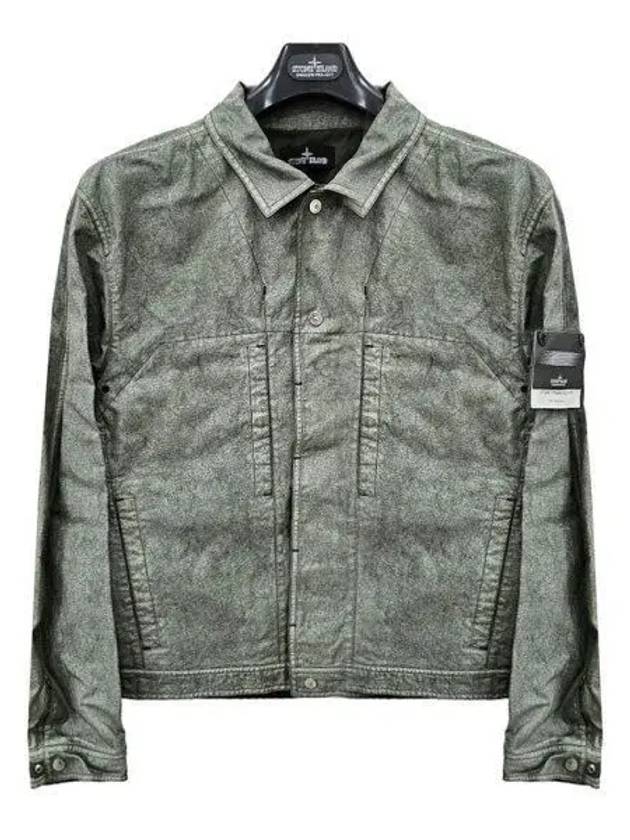 Shadow Project Cotton Hemp Plated TC Trucker Jacket Charcoal Green - STONE ISLAND - BALAAN 2