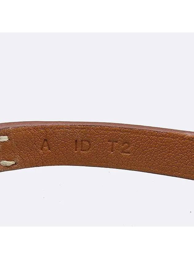 Brown leather gold plated women s T2 bracelet - HERMES - BALAAN 2