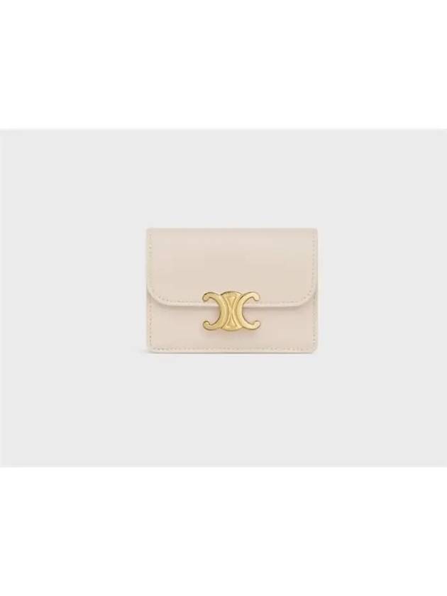 Triomphe flap card wallet shiny calfskin pale beige 10I583DPV 02PA - CELINE - BALAAN 1