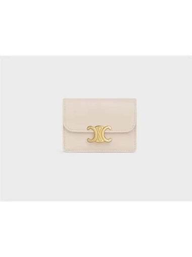 Triomphe flap card wallet shiny calfskin pale beige 10I583DPV 02PA - CELINE - BALAAN 1