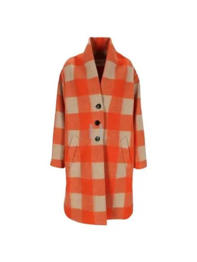 Women's Gabriel Wool Single Coat Orange - ISABEL MARANT - BALAAN 2