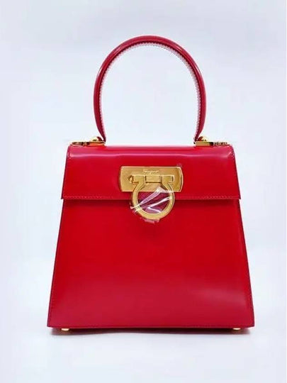 Iconic Top Handle Small Tote Bag Red - SALVATORE FERRAGAMO - BALAAN 2