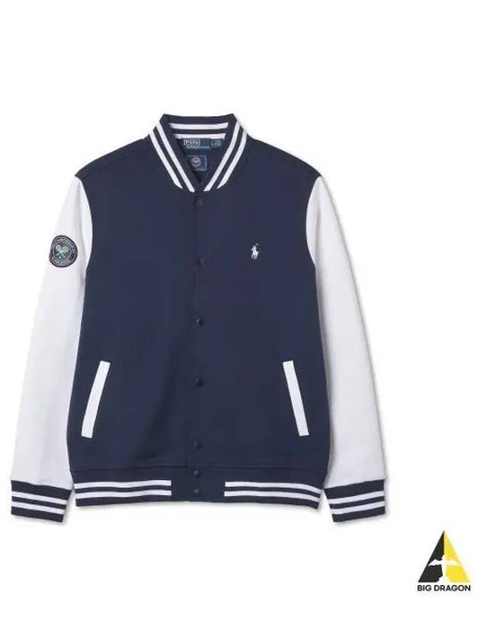 Wimbledon double knit baseball jacket navy - POLO RALPH LAUREN - BALAAN 1