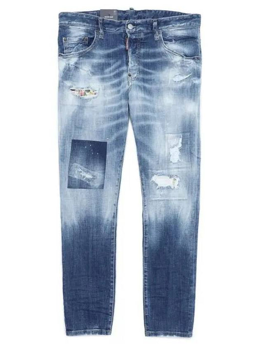 Blue Stretch Cotton Jeans S74LB1056S30342470 M0180705681 - DSQUARED2 - BALAAN.