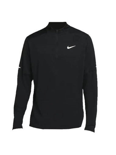 Dri Fit Element Half Zip Running Long Sleeve T-Shirt Black - NIKE - BALAAN 1