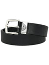 Men's Logo Buckle Leather Belt Black - EMPORIO ARMANI - BALAAN 2