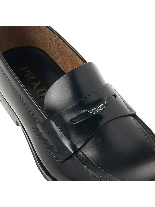 Brushed Leather Loafers Black - PRADA - BALAAN 9