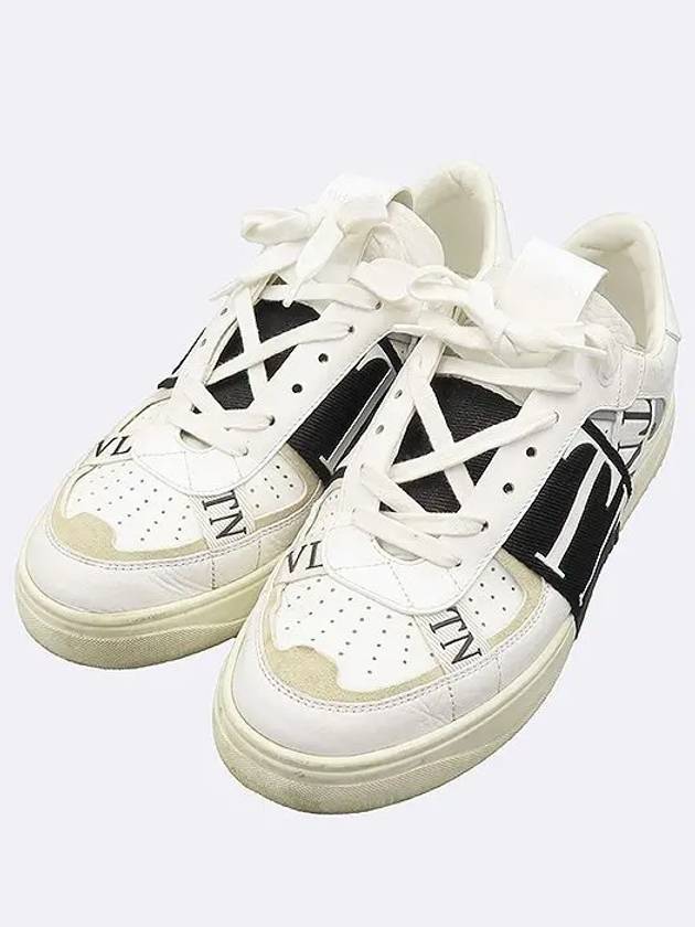 5Y2S0C58WRQ White Color Calfskin Fabric Band VL7N Low Top Men s Sneakers 40 250MM - VALENTINO - BALAAN 5