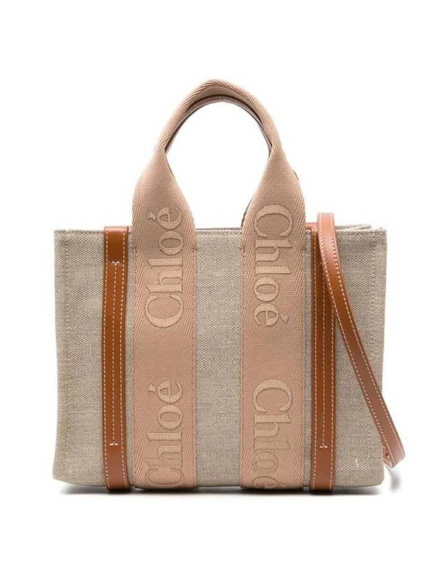 Woody Logo Small Tote Bag Soft Tan - CHLOE - BALAAN 1