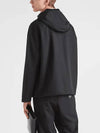 Triangle Logo Oversized Wool Hooded Jacket Black - PRADA - BALAAN 5