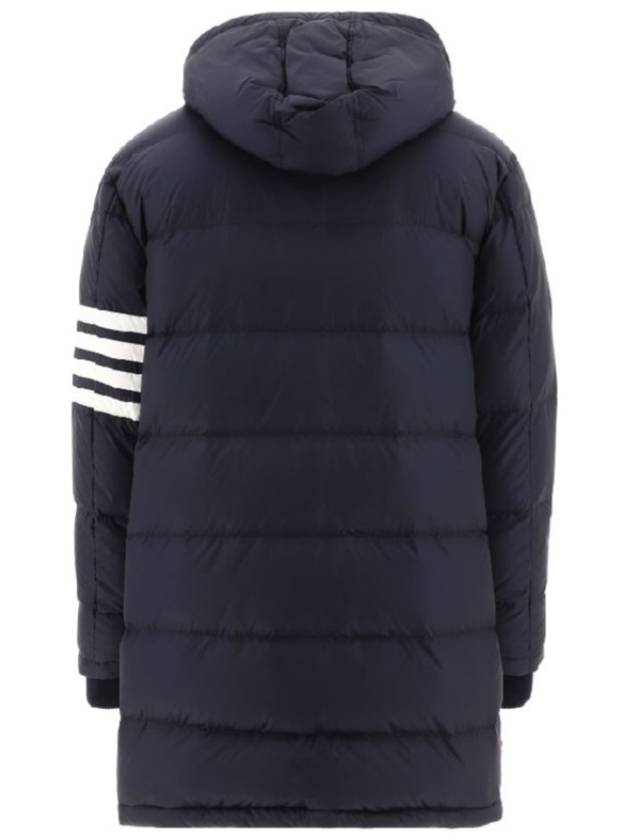 Downfilled Nylon 4-Bar Bomber Padding Navy - THOM BROWNE - BALAAN 3