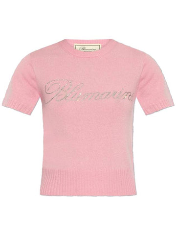 Blumarine Wool Sweater With Short Sleeves, Women's, Pink - BLUMARINE - BALAAN 1