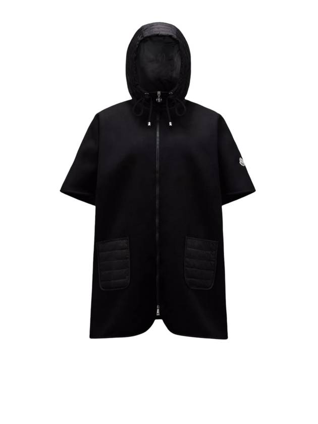 Women's Hooded Down Cape Black - MONCLER - BALAAN 1