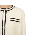 Kendra Button-Up Crew Neck Cardigan Ivory - TORY BURCH - BALAAN 11