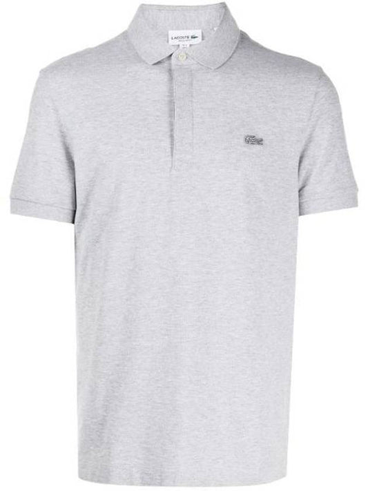 Men's Paris Regular Fit Stretch Cotton Pique Short Sleeve Polo Shirt Grey - LACOSTE - BALAAN.