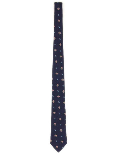 Floral Silk Twill Tie Navy - PAUL SMITH - BALAAN 2