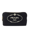 Logo Canapa Cosmetic Pouch Black - PRADA - BALAAN 2