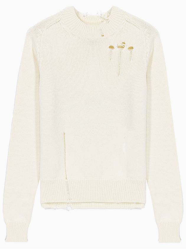 Destroyed Knit Top White - MAISON MARGIELA - BALAAN.