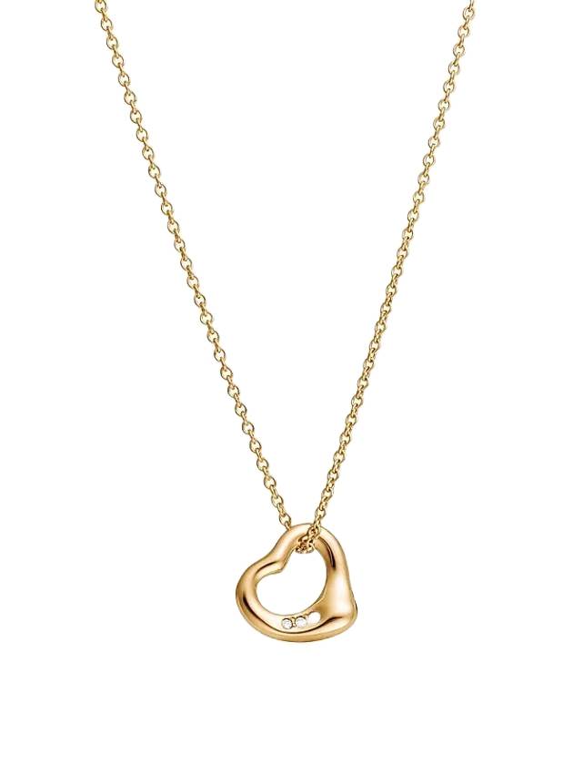 Open Heart Diamond Necklace Gold - TIFFANY & CO. - BALAAN 1