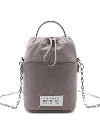 5AC Number Logo Texture Leather Bucket Bag Grey - MAISON MARGIELA - BALAAN 2