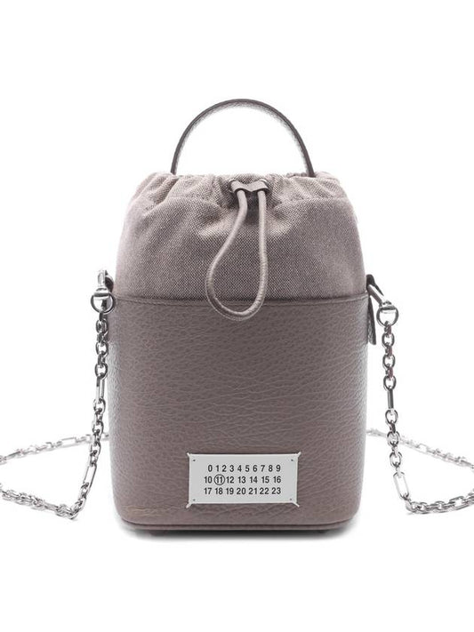 5AC Number Logo Texture Leather Bucket Bag Grey - MAISON MARGIELA - BALAAN 2