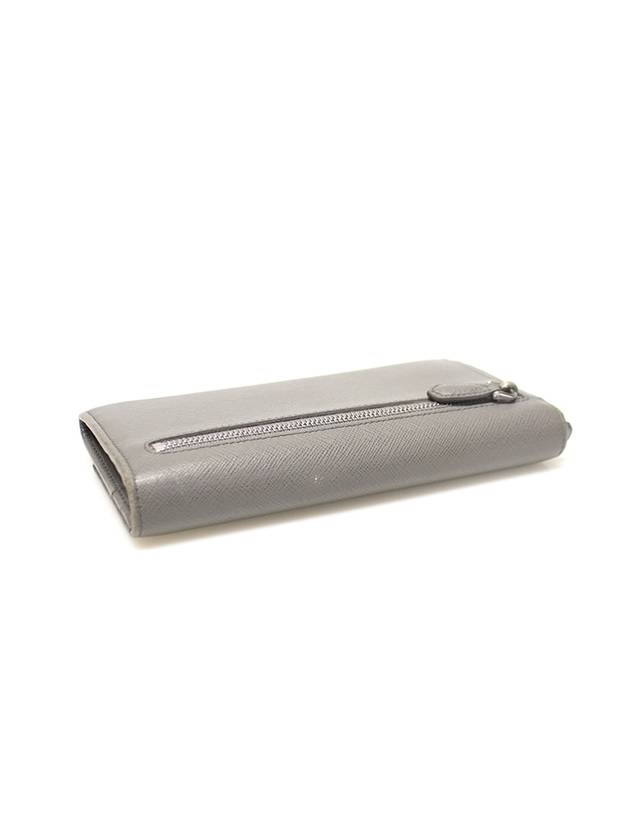 Women s Prada 1MH132 Gray Saffiano Silver Lettering Logo Long Wallet gt Gangbuk used luxury goods - PRADA - BALAAN 6