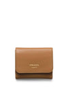 Small Leather Wallet Caramel - PRADA - BALAAN 1