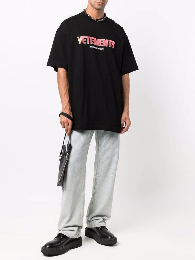 China Logo Print Short Sleeve T-Shirt Black - VETEMENTS - BALAAN 4