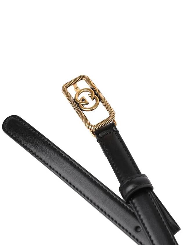 Interlocking G Buckle Thin Leather Belt Black - GUCCI - BALAAN 5