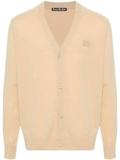 Face Logo Applique Wool Cardigan Beige - ACNE STUDIOS - BALAAN 2